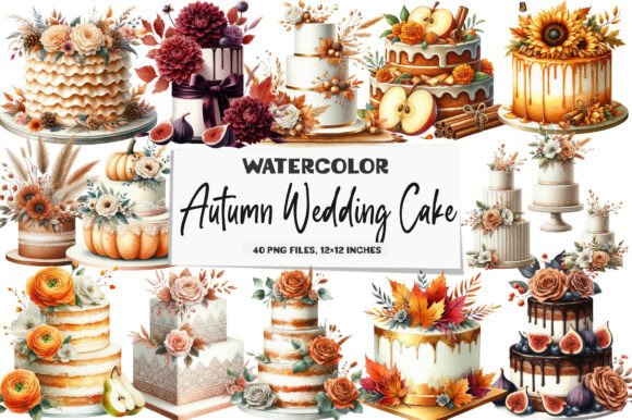 Autumn Wedding Cake Clipart: A Designer's Seasonal Treasure