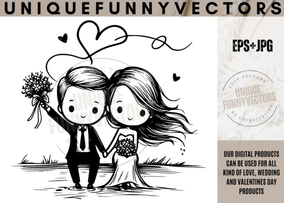 Charming Wedding Art: The Perfect Couple for Your Designs