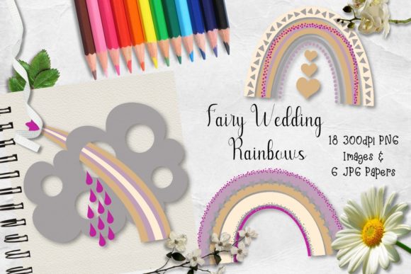 Enchanting Fairy Wedding Rainbows Clipart for Dreamy Designs