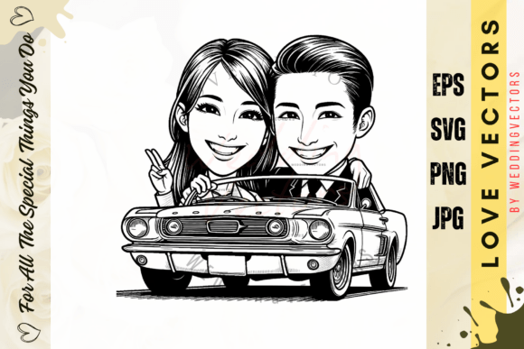 Enchanting Wedding Couple & Love Vectors: C5002 Artwork