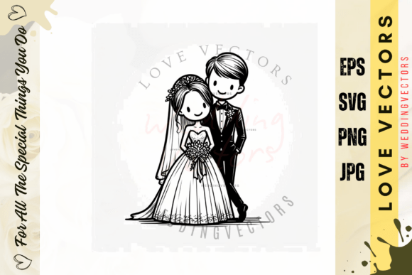 Soft Elegance Wedding Art: Celebrate Love with Vectors