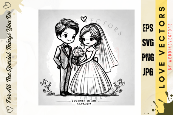 Wedding Couple and Love Vectors - C524: A Visual Love Story