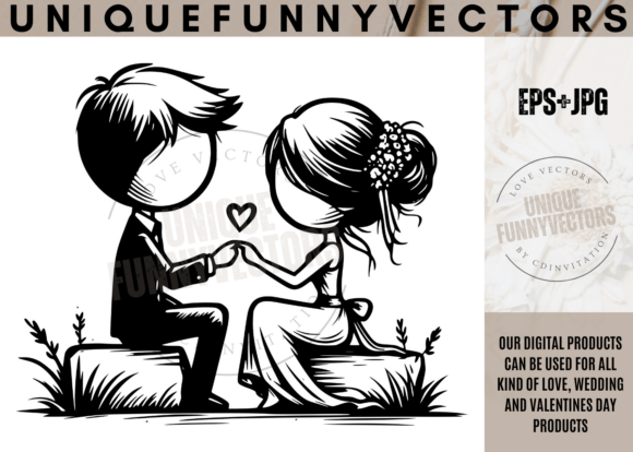 Wedding Couple SVG & Stick Vectors 376: A Charming Design Asset